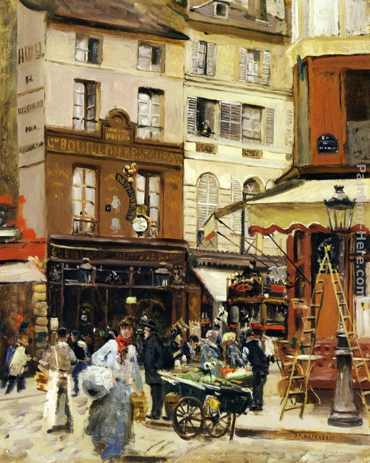 Rue de Montmartre painting - Jean Francois Raffaelli Rue de Montmartre art painting